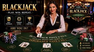 Classic online blackjack card table with digital dealer options