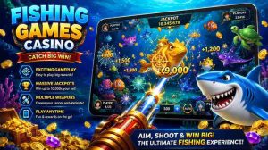 644JILI arcade fishing game with aquatic targets and laser cannons